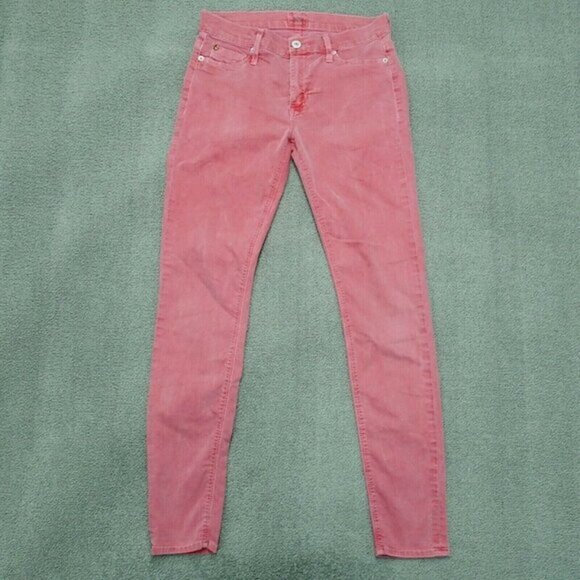 Hudson‎ Denim Jean Jeggings Women Size 27 Red Cotton Blend Distressed - Picture 1 of 7